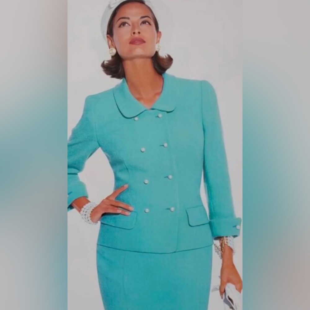 Escada Aqua Double-Breasted Blazer